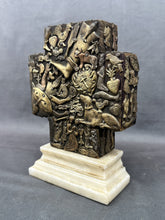 Load image into Gallery viewer, Mexican Milagro Cross On Stone Base, Signed
