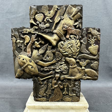 Load image into Gallery viewer, Mexican Milagro Cross On Stone Base, Signed
