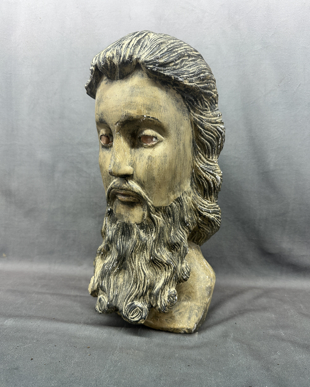 Carved Wood Santos, Jesus Bust