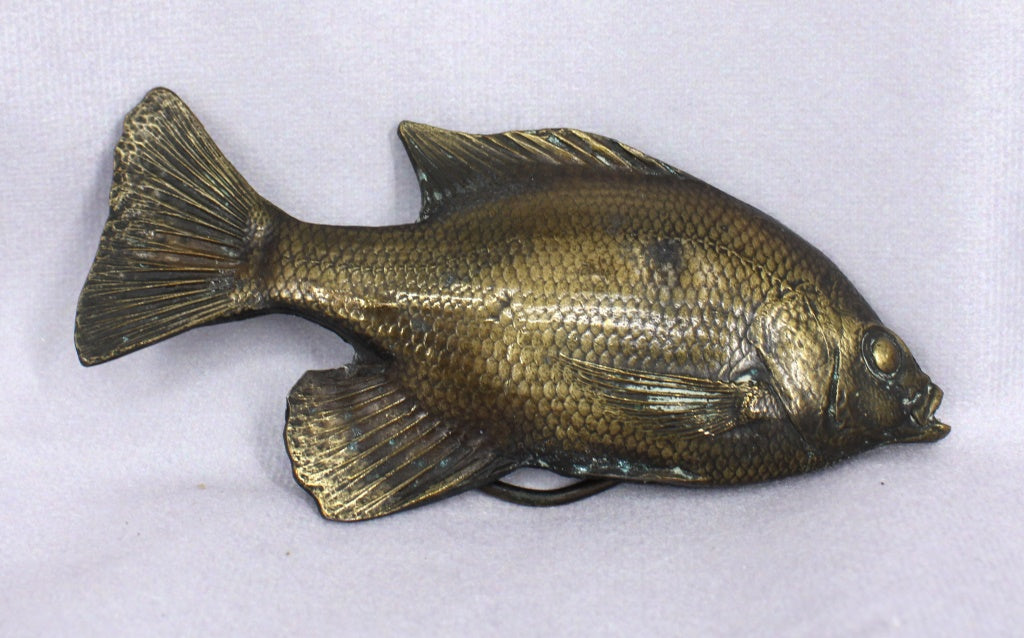 Vintage Brass Fish Belt Buckle