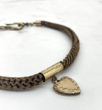 Load image into Gallery viewer, Victorian Hair Watch Chain with Gold Heart
