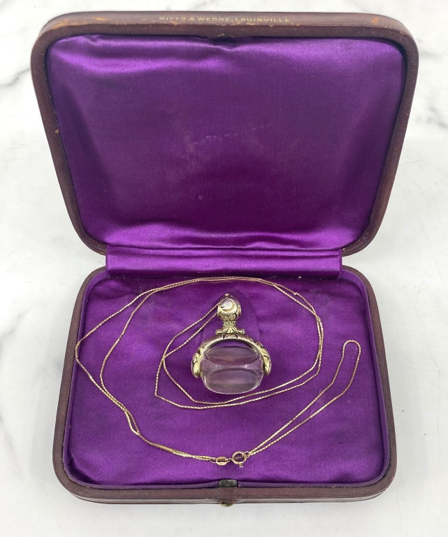 Georgian Rock Crystal Fob on Gold Chain