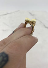Load image into Gallery viewer, Milk Tooth &amp; Emerald 14 K Gold Ring
