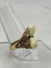 Load image into Gallery viewer, Milk Tooth &amp; Emerald 14 K Gold Ring
