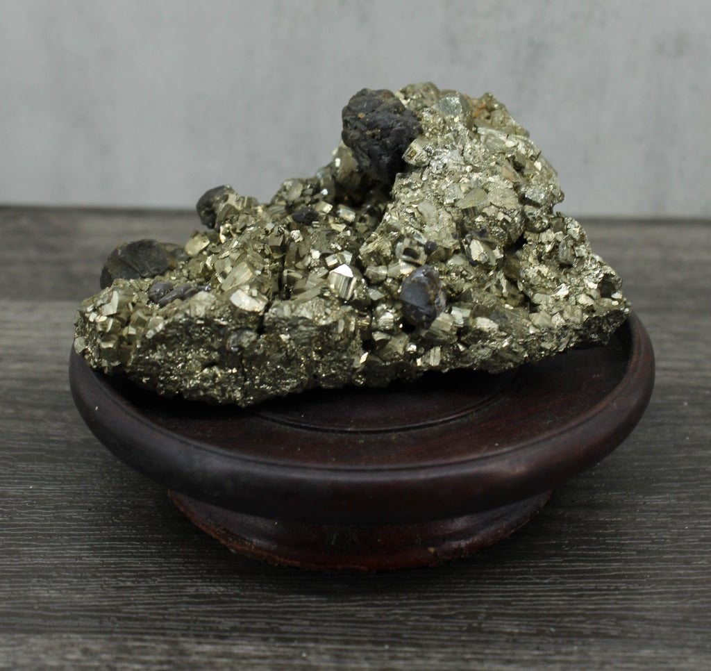 Pyrite In Matrix On Stand