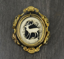 Load image into Gallery viewer, Antique Spinning Brooch with Carved Antler
