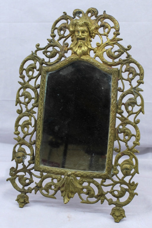Bacchus Table Top Brass Mirror
