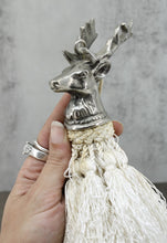 Load image into Gallery viewer, Silver Stag Head Tassel
