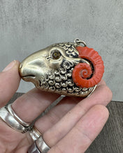 Load image into Gallery viewer, Rams Head Match Safe as Necklace, Vesta
