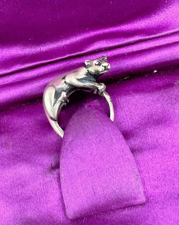 Sterling Silver Panther Ring