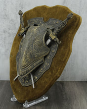 Load image into Gallery viewer, Vintage Shield &amp; Sword Plaque, Coat of Arms
