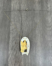 Load image into Gallery viewer, Victorian Carved Bone and MOP Equestrian Necklace
