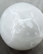 Load image into Gallery viewer, Selenite Sphere on Antique Silver Cup
