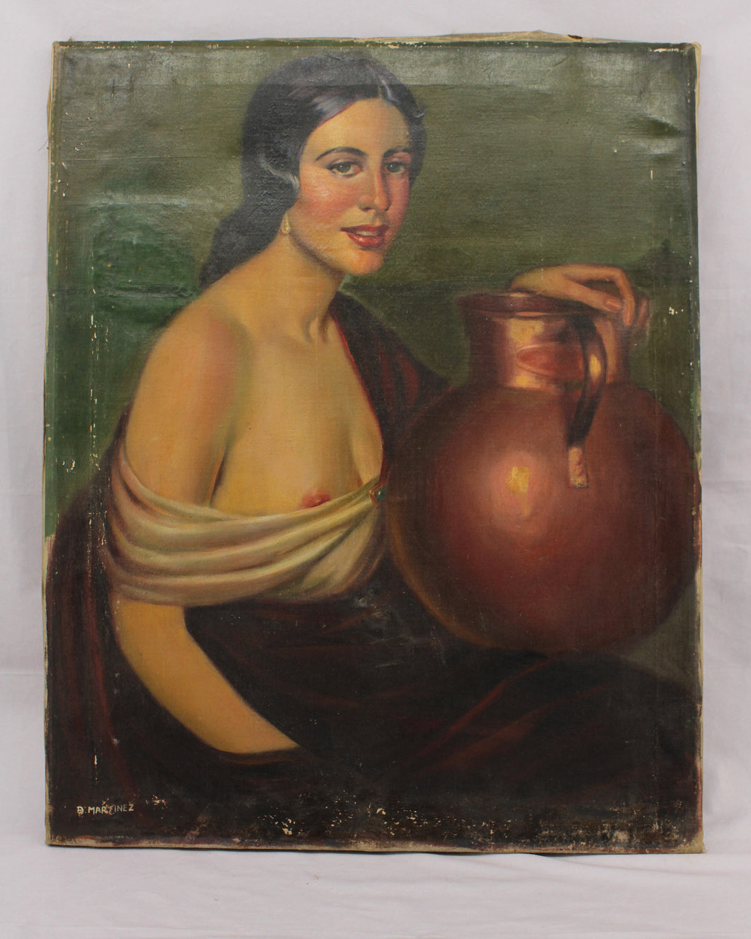 Oil Portrait of a Lady with Jug