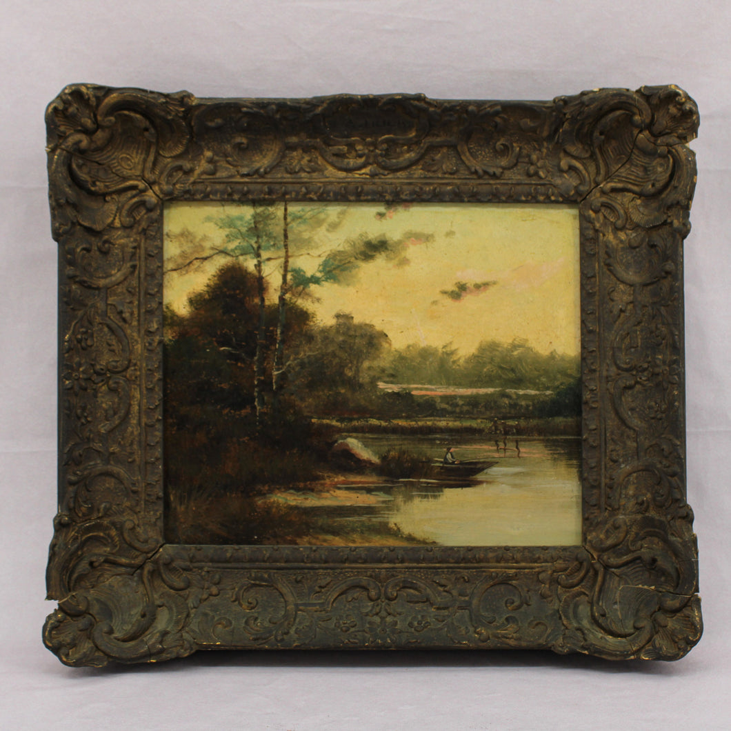 Antique Continental Oil Painting on Board