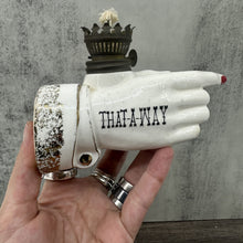 Load image into Gallery viewer, Porcelain Hand Sign &amp; Oil Lamp
