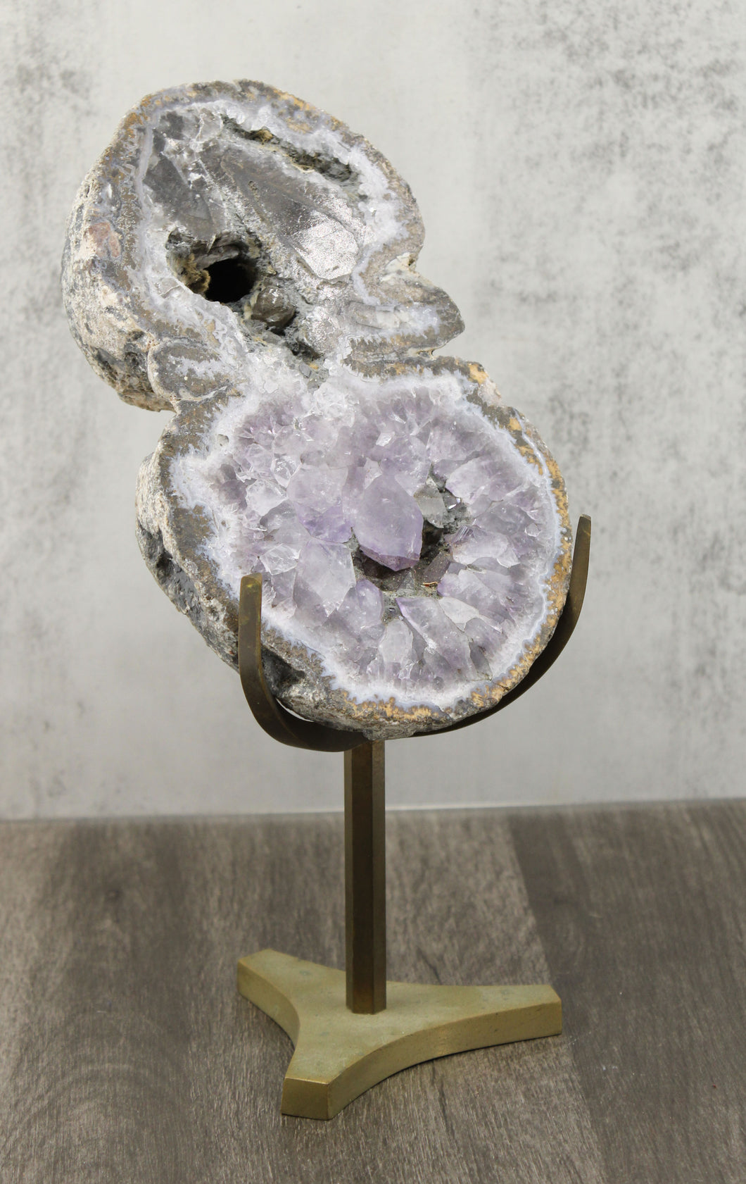 Double Amethyst Geode on Stand