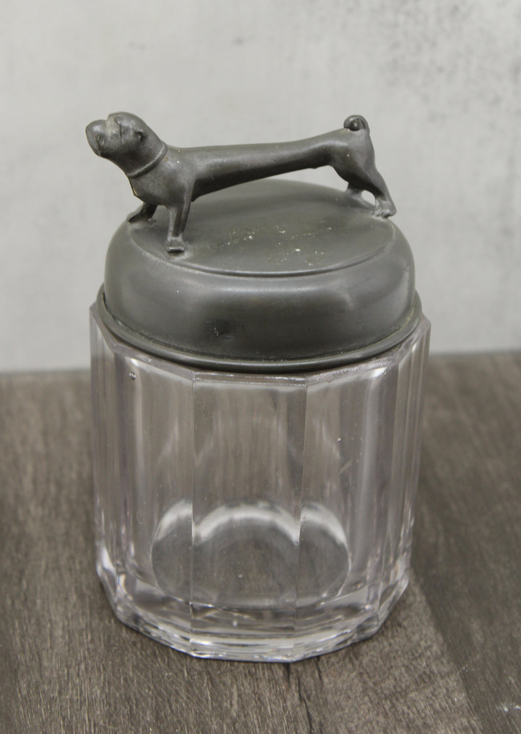 Glass Vanity Jar with Dog