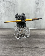 Load image into Gallery viewer, Dog Head Inkwell, Spelter &amp; Glass
