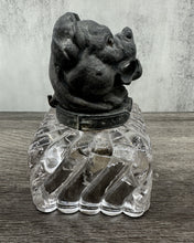 Load image into Gallery viewer, Dog Head Inkwell, Spelter &amp; Glass
