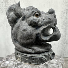 Load image into Gallery viewer, Dog Head Inkwell, Spelter &amp; Glass
