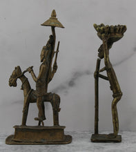 Load image into Gallery viewer, Nigerian and Burmese Bronze Statue Set
