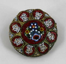 Load image into Gallery viewer, 2 Round Micro-mosaic Millefiore Brooches
