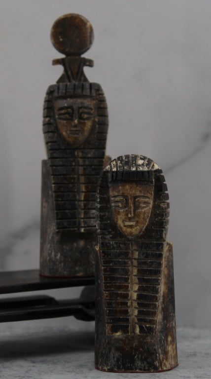 Carved Horn Pharaoh and Royal Wife