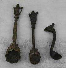 Load image into Gallery viewer, Antique Bronze Puja Spoons (3 pieces)

