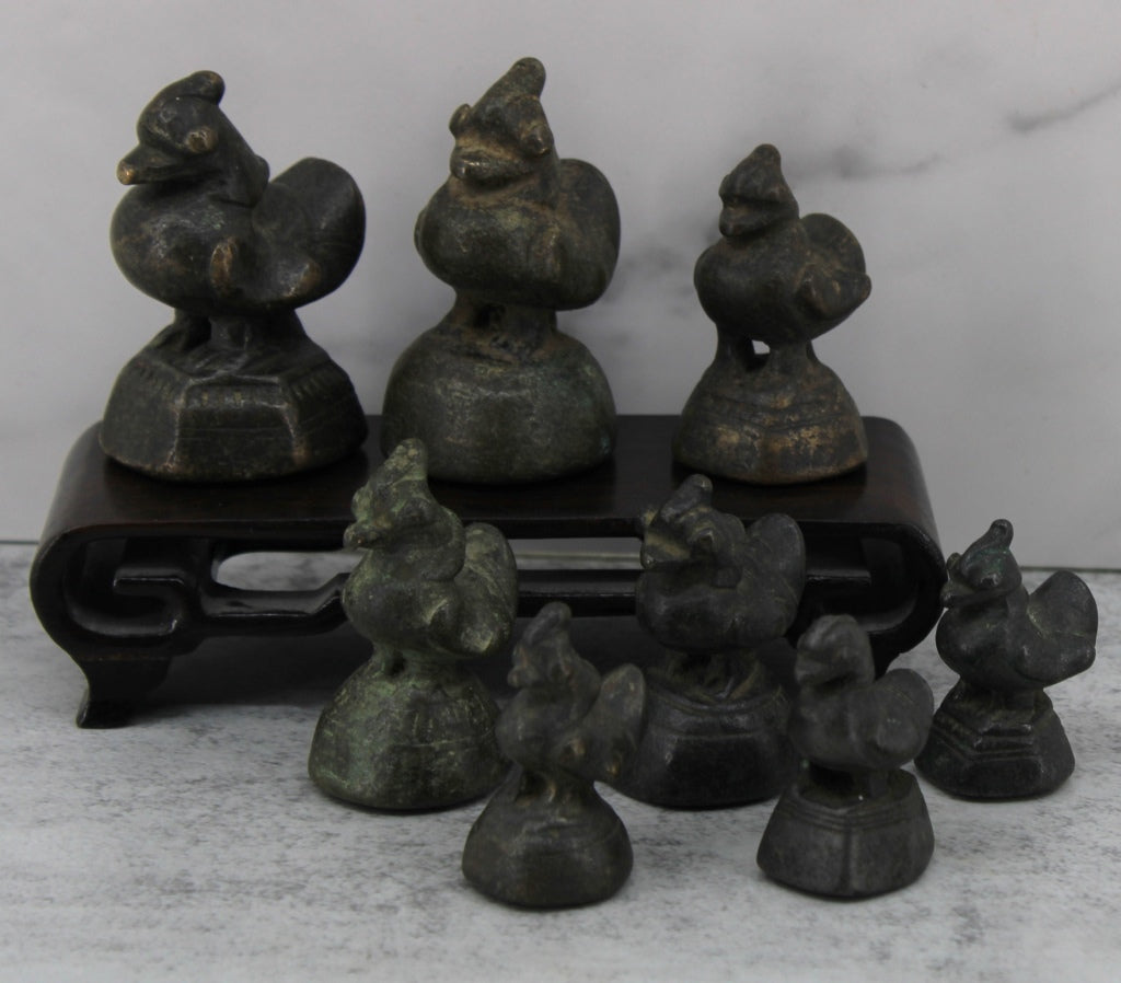 8 Antique Bronze Burmese Market Weights