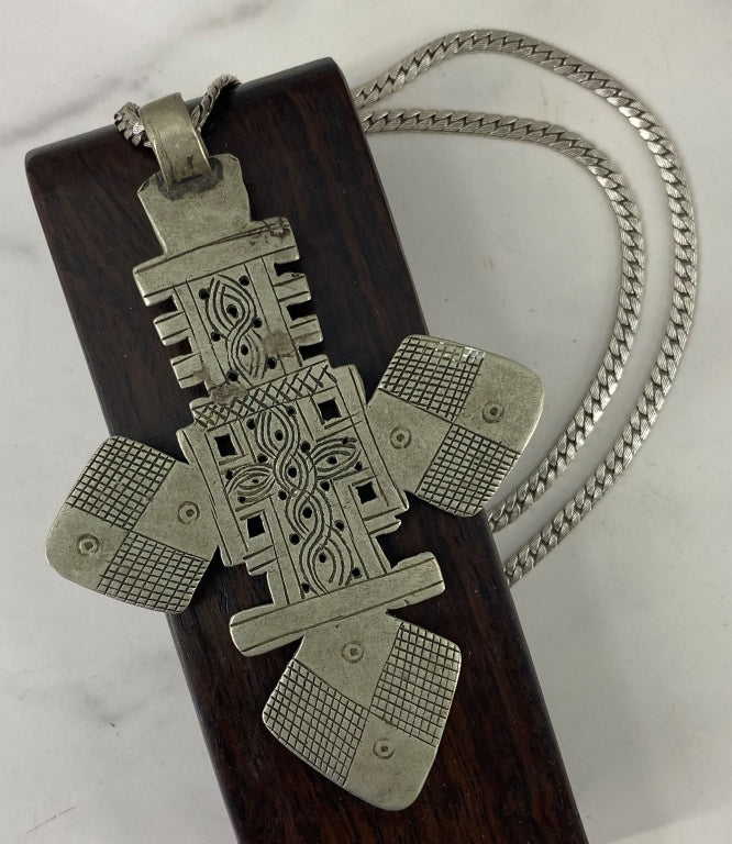 Coptic Cross on Vintage Necklace Chain