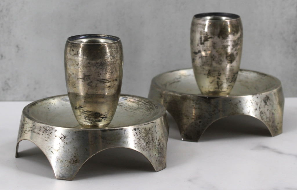 Lebkuecher Sterling Silver Candle Holders Pair