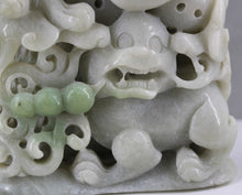 Load image into Gallery viewer, Figural Carved White Jade Foo Dogs
