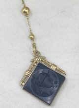 Load image into Gallery viewer, Onyx Glass Intaglio on 14K chain
