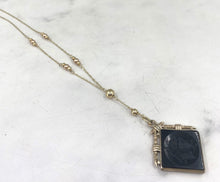 Load image into Gallery viewer, Onyx Glass Intaglio on 14K chain
