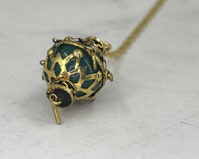 Load image into Gallery viewer, Gold Lantern Pendant with Jade
