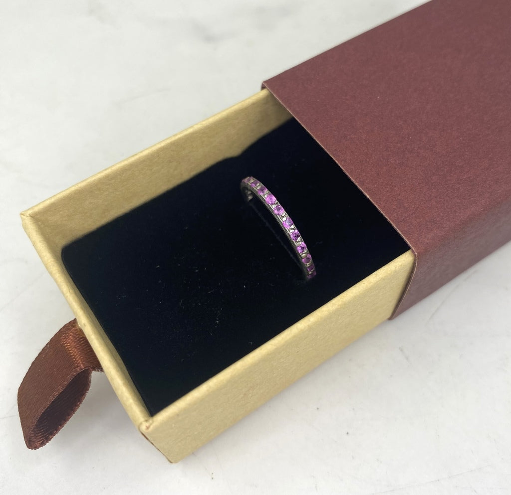 Antique Pink Sapphire Eternity Band