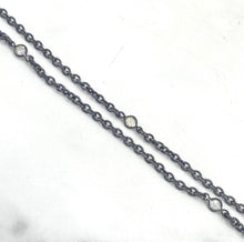 Load image into Gallery viewer, Victorian Gun Metal Guard Chain with Crystals
