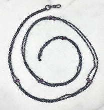 Load image into Gallery viewer, Victorian Gun Metal Guard Chain with Amethyst
