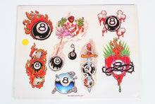 Load image into Gallery viewer, Dave Waugh 1992 Vintage Eight Ball Tattoo Flash
